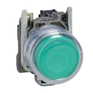 Schneider XB4BP383B5EX Green Illuminated Push Button 1NO 24 V